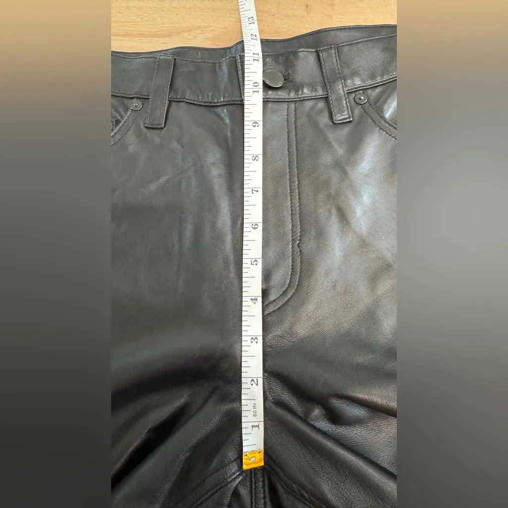 Banana Republic high-rise straight leg lamb leather pant size 27 - Image 9