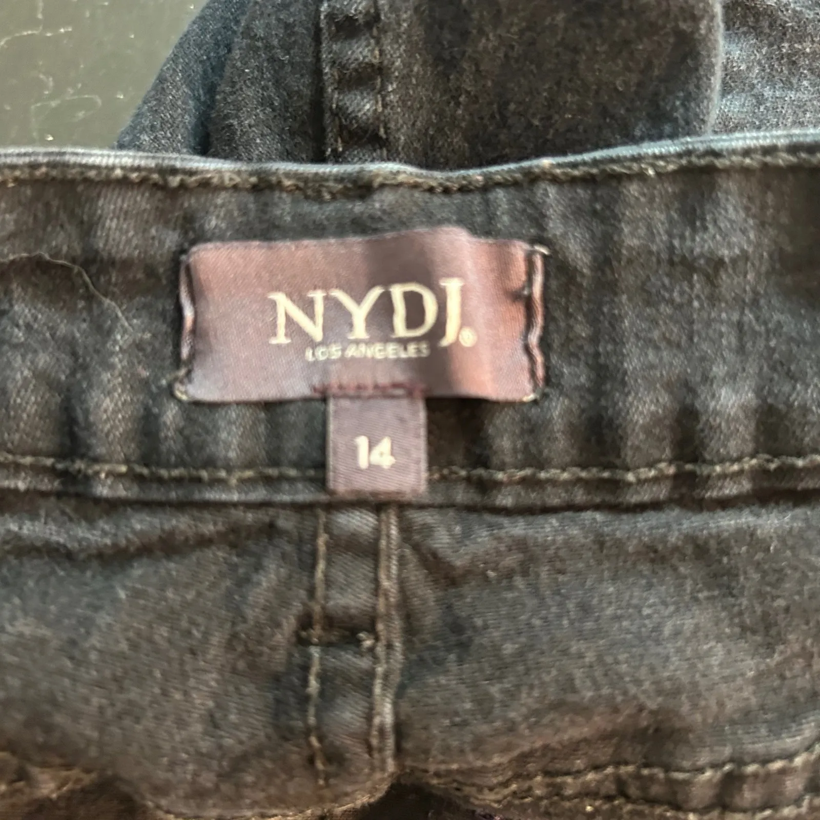 NYDJ Womens Jeans Size 14 Minimalist Capsule Timeless Sheri Slim Black USA - Image 9