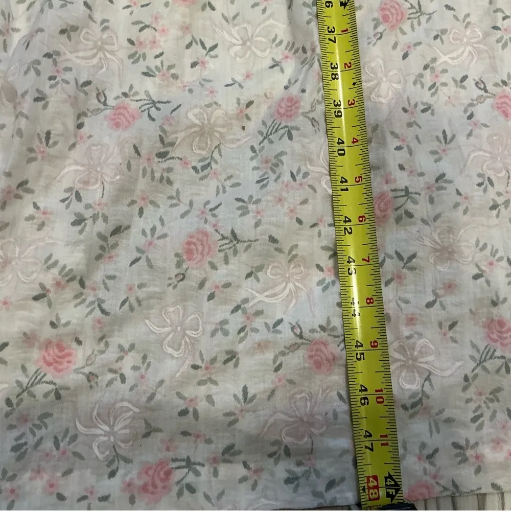 Vintage 80s Appel nightgown cottagecore floral embroidered full length satin Size M - Image 8