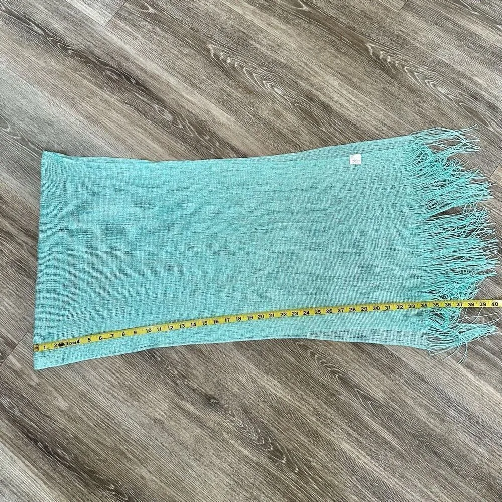 Green long fringe scarf - Image 5