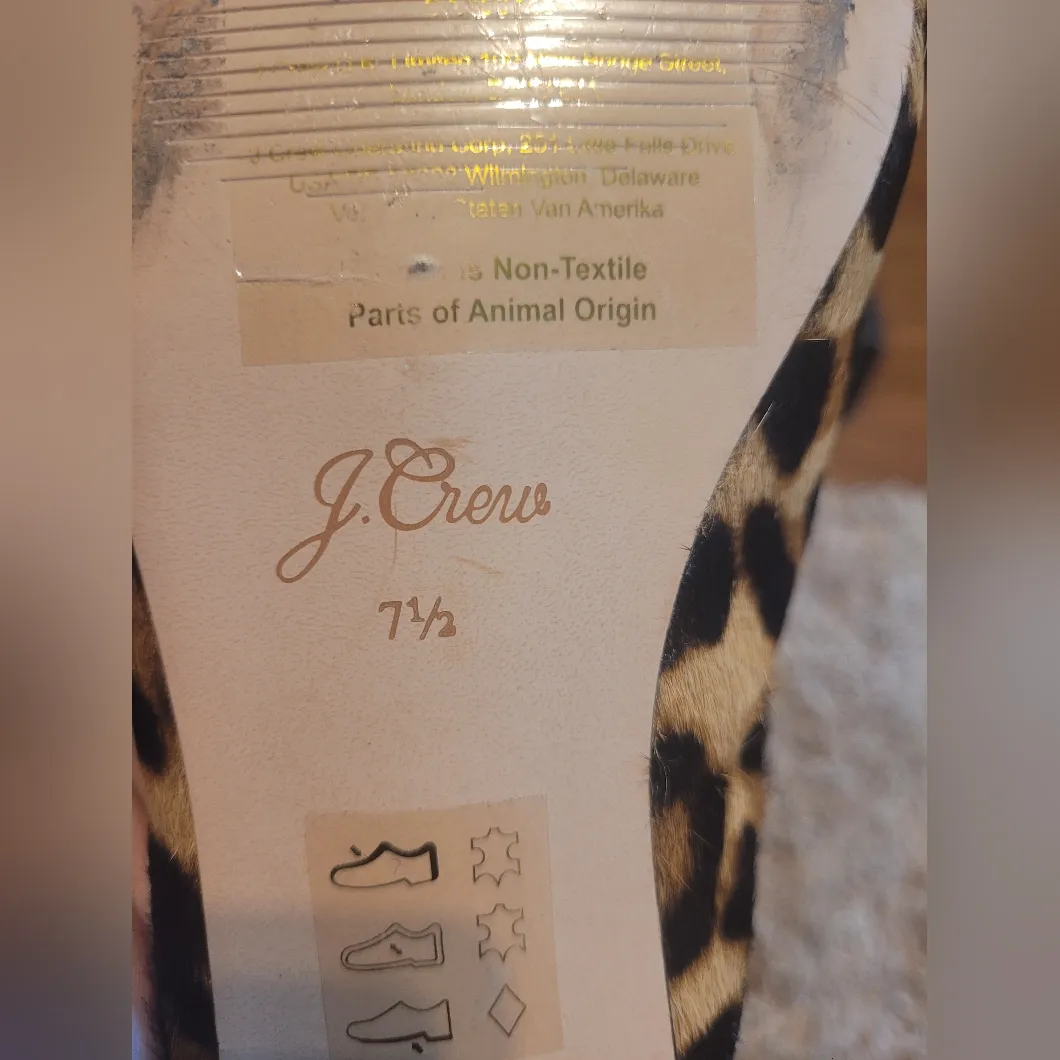 J.Crew Carolyn Flat Mules in Leopard Print Calf Hair - Size 7 1/2 - Image 5