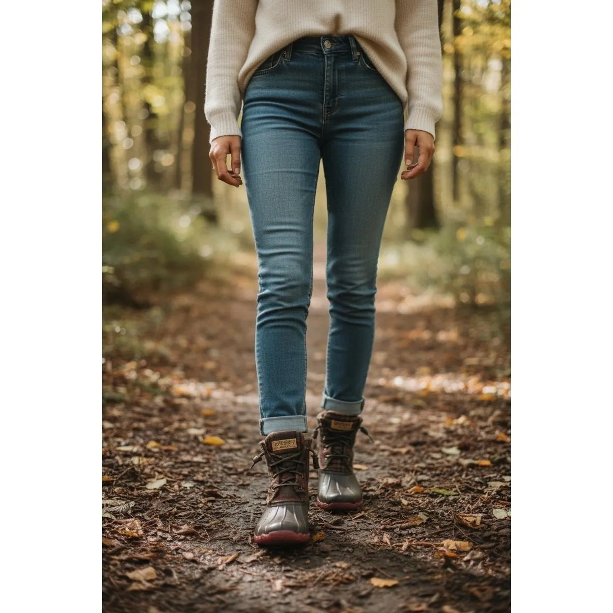Sperry Womens Saltwater Brown Plaid Duck Boot Waterproof Outdoor Size 9 - Image 2