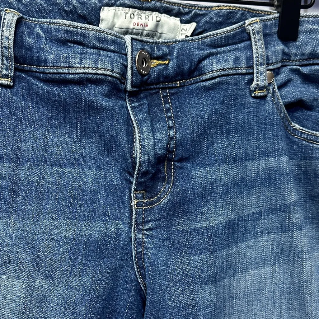 Torrid Blue Distressed Stretch Denim 12 EUC - Image 10