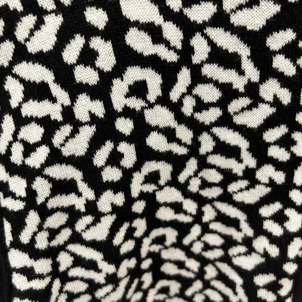 August Silk Heritage Black‎ Leopard Cardigan size XL - Image 3