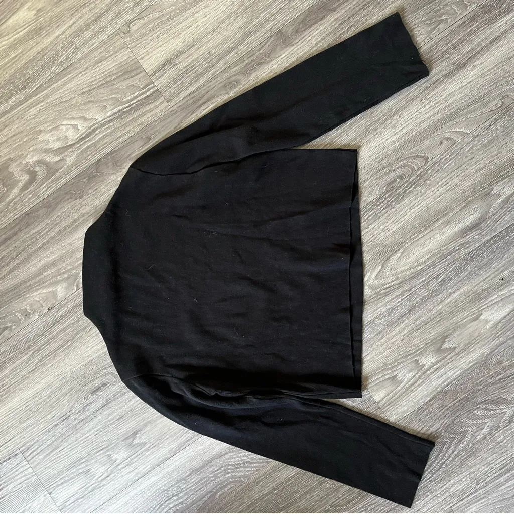 Zara Black Ribbed Mockneck Sweater - Image 4