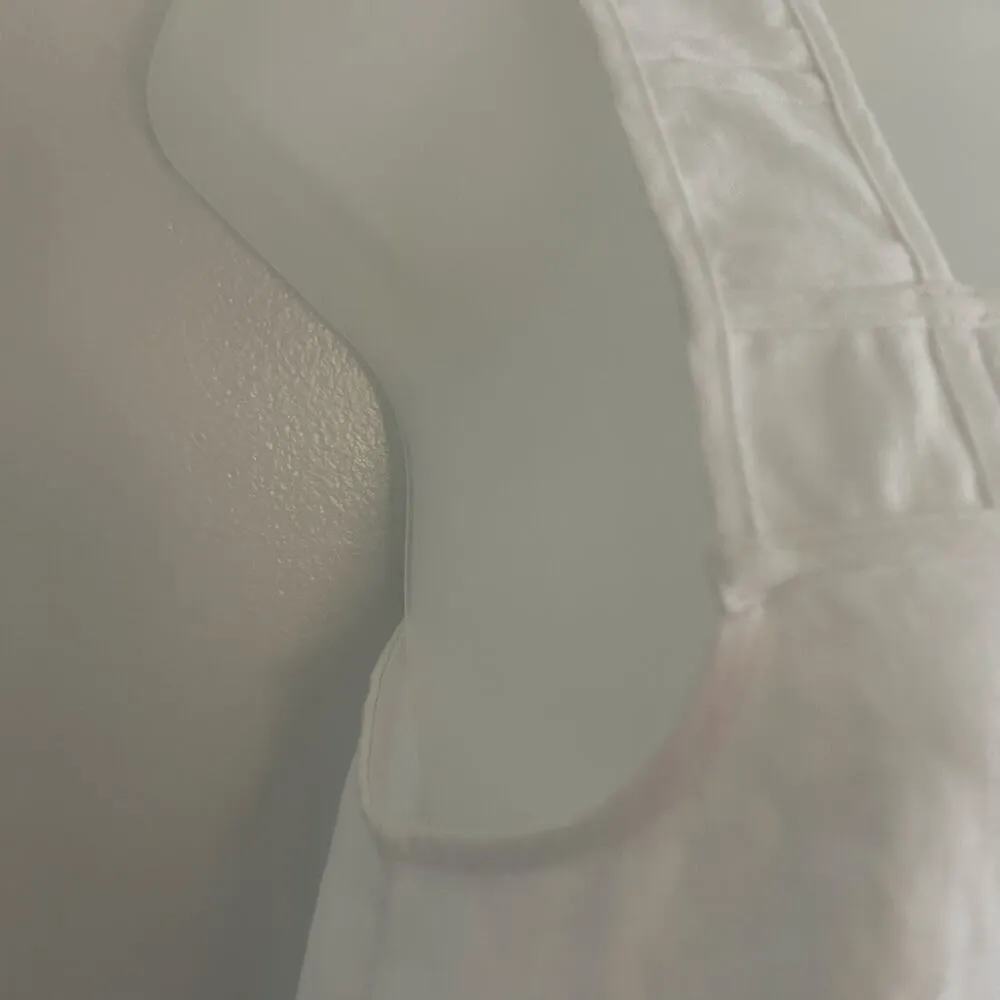 Madewell Women's Embroidered Tank Dress Linen White Square Neck Size 00 NEW Flaw - Image 5