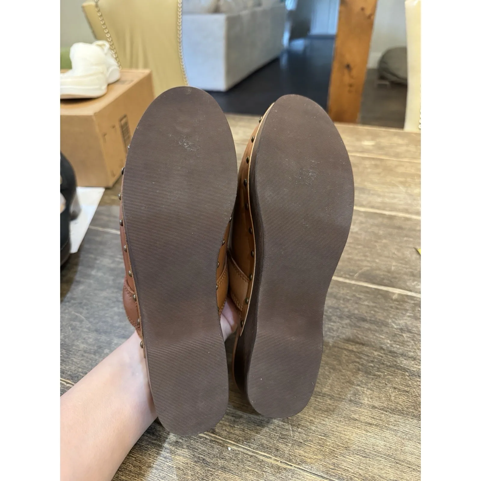 MADEWELL Women's $168 Cecily Clog in Oiled Leather English Saddle Size 7 Brown - Image 7