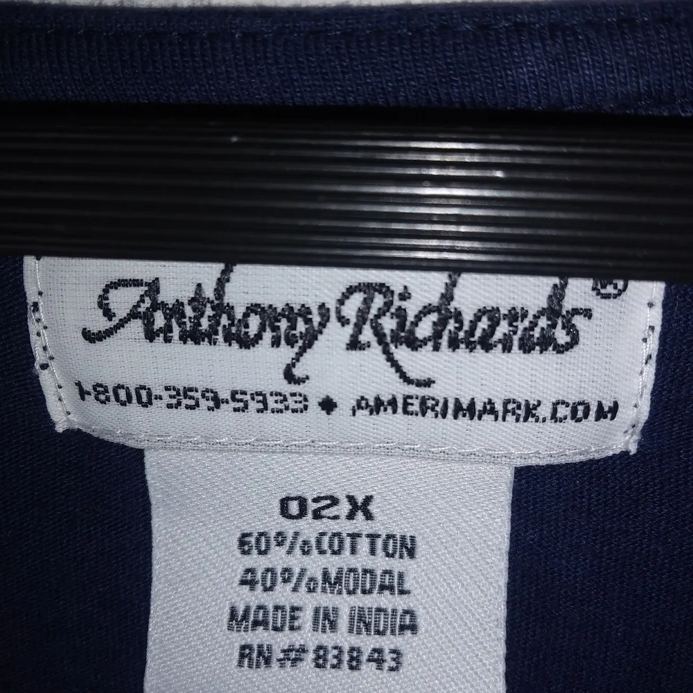 Anthony Richards 2X Navy Ruffle Dress Career Top Plus Blue - Image 5