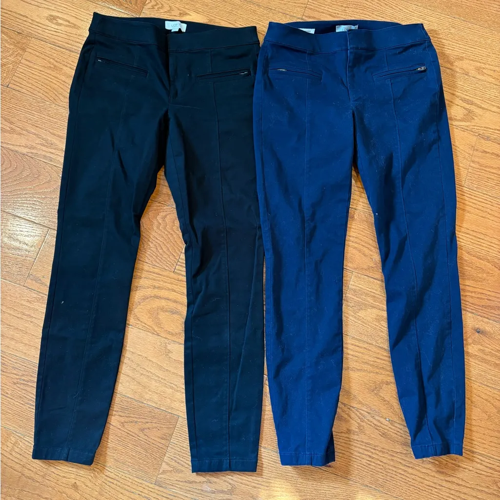 LOFT Skinny Ankle Pants Lot – Black & Navy – Size 2 – Work Office Modern Classic - Image 1