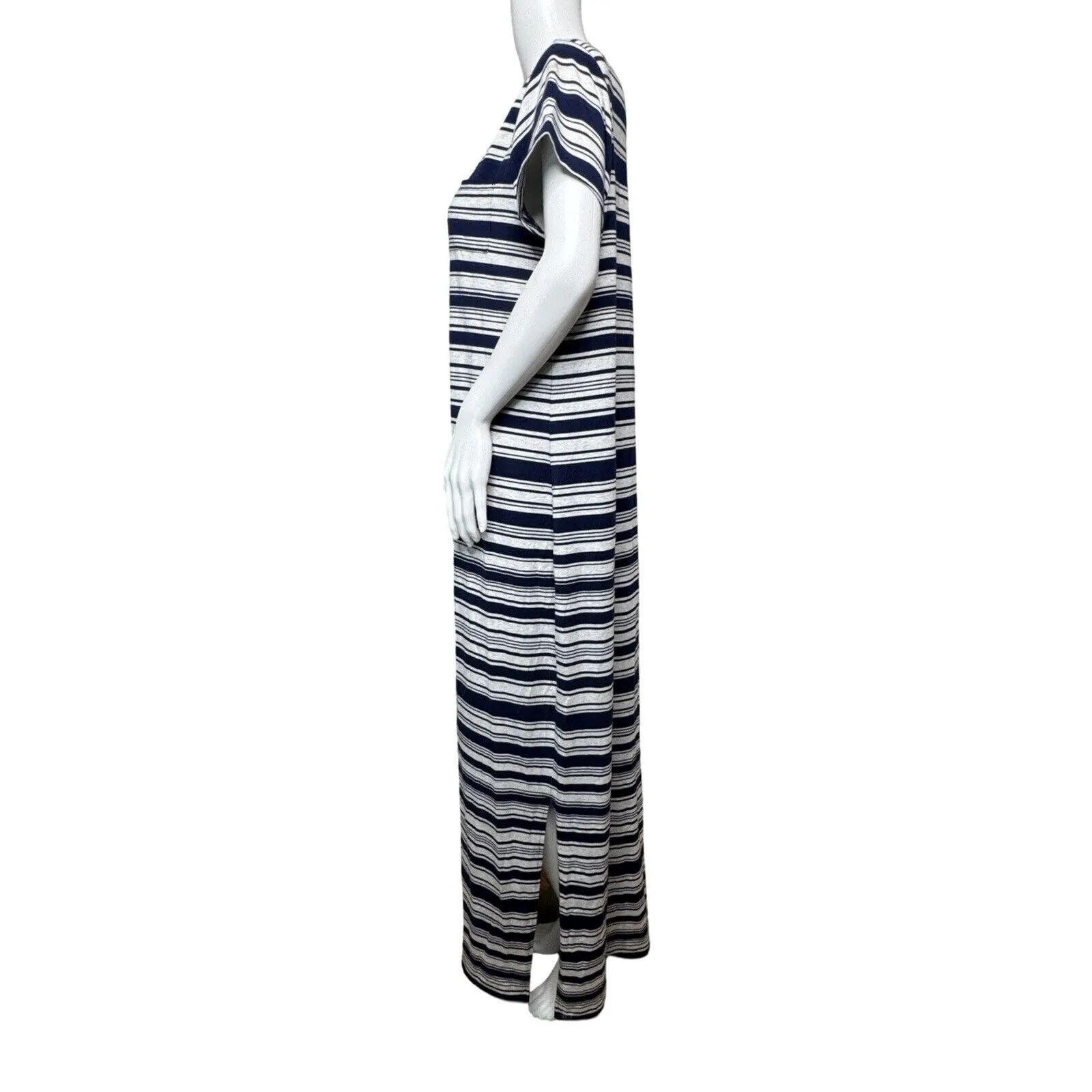 Chicos Dress Womens Large Blue‎ Gray Laurel Striped Maxi Dress Casual Everyday - Image 3