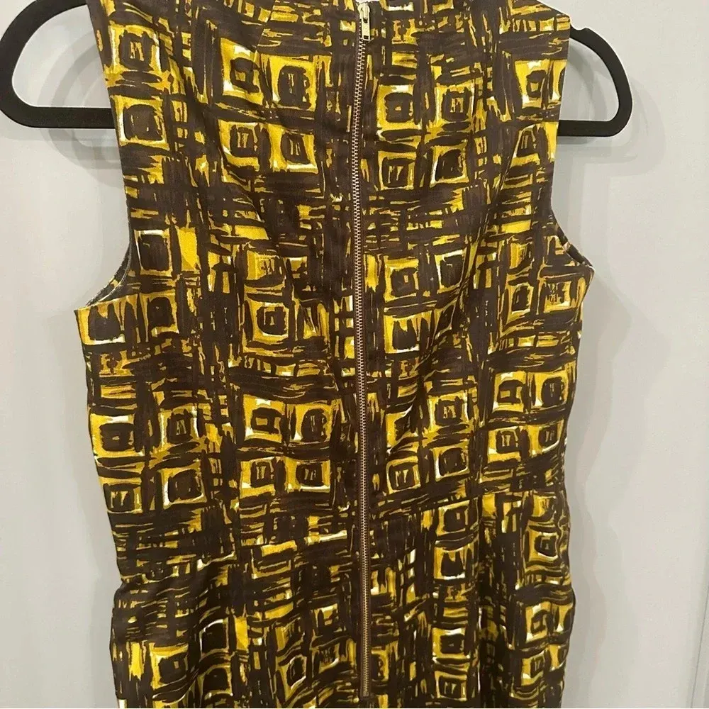 Milly Milly of New York Geometric Print Gold & Black Sheath Dress Size 10 Gold - Image 5