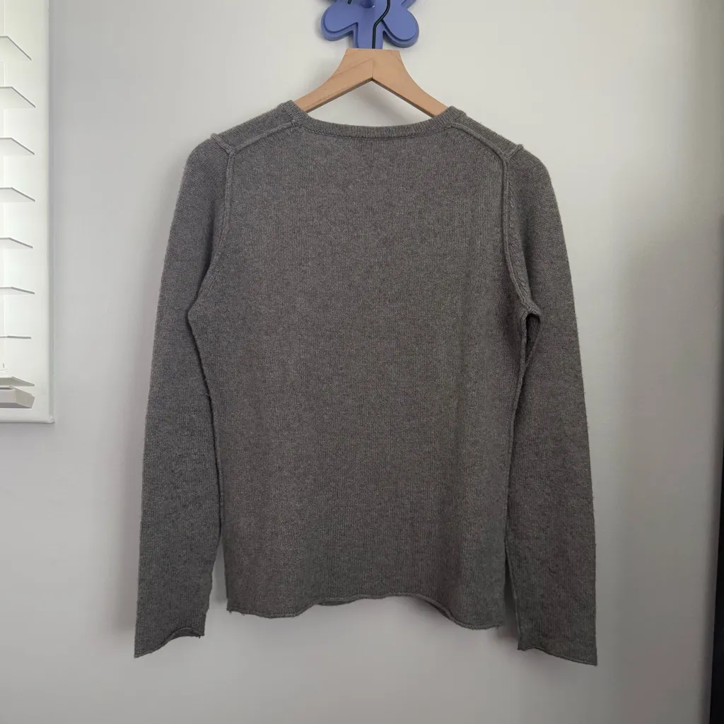 Escada Sport Medium Virgin Wool Viscose Blend Sweater Grey Crew Neck Gray - Image 2