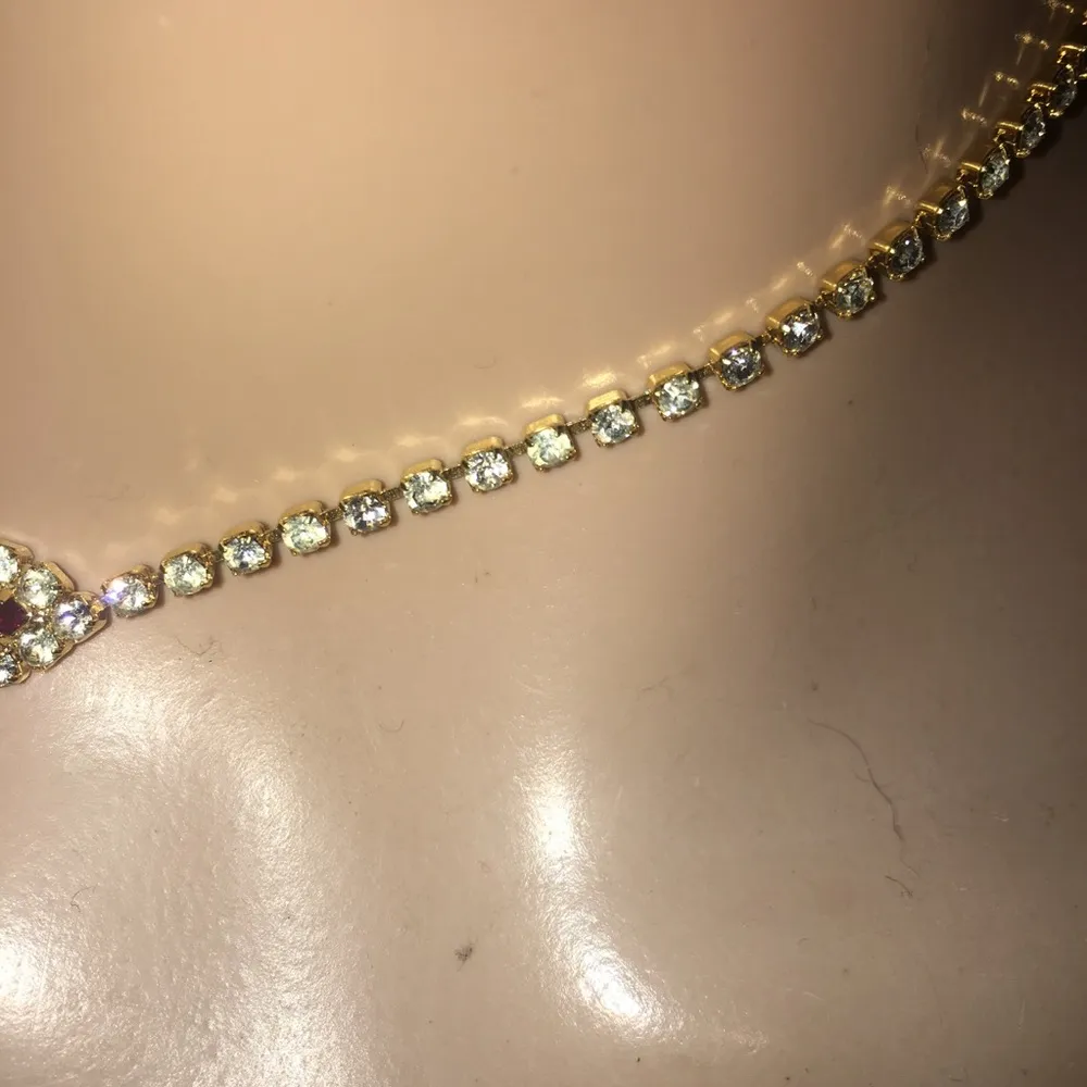 Ruby and rhinestone necklace - Image 3