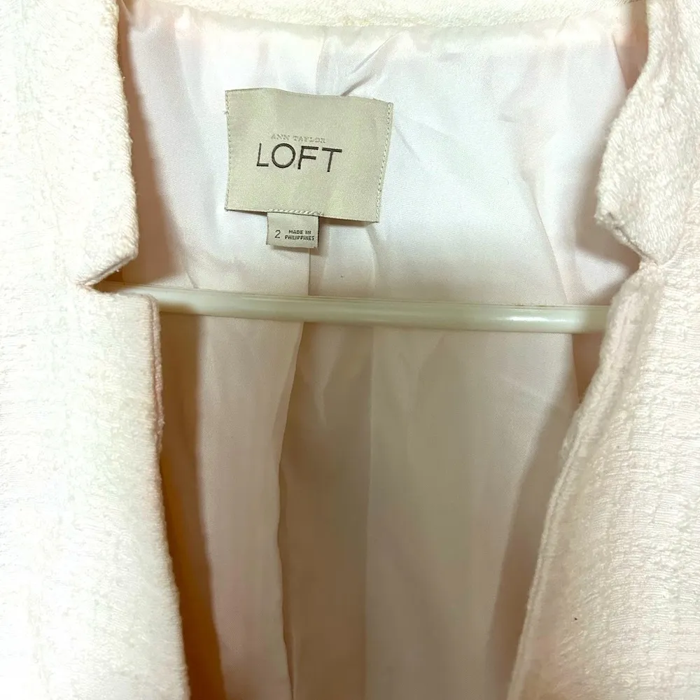 Light Pink Textured Opened Front Long Sleeve Women Blazer - Image 3