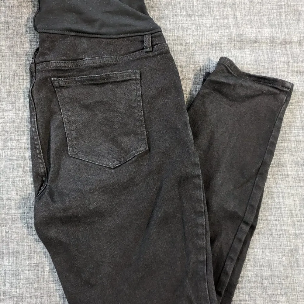 Gap Maternity Full Panel Skinny Jeans - Size 32/14 Short - Black Wash - Image 3