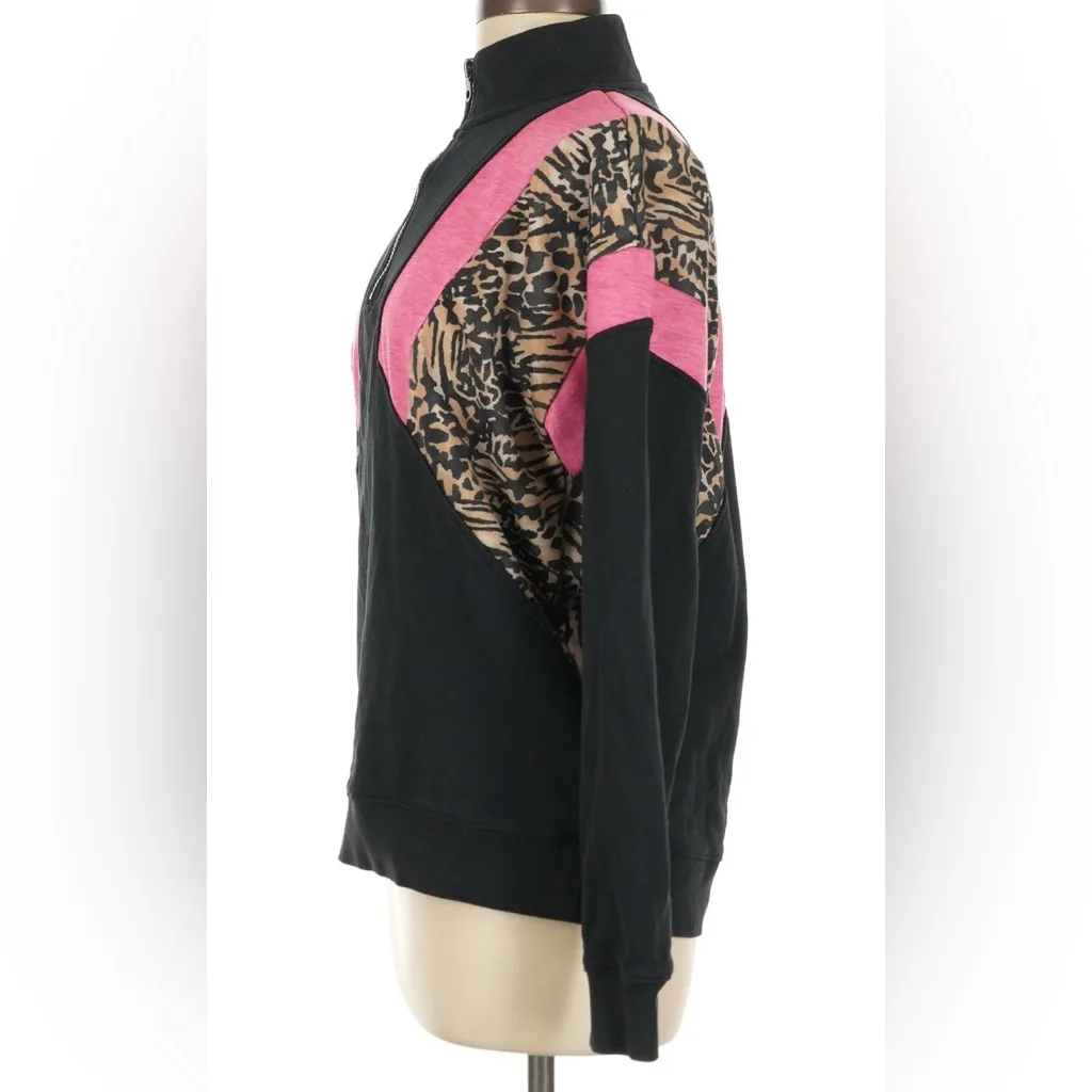 Beach Riot Maxine Half Zip Armour Leopard Sweatshirt Pullover size Medium - Image 4