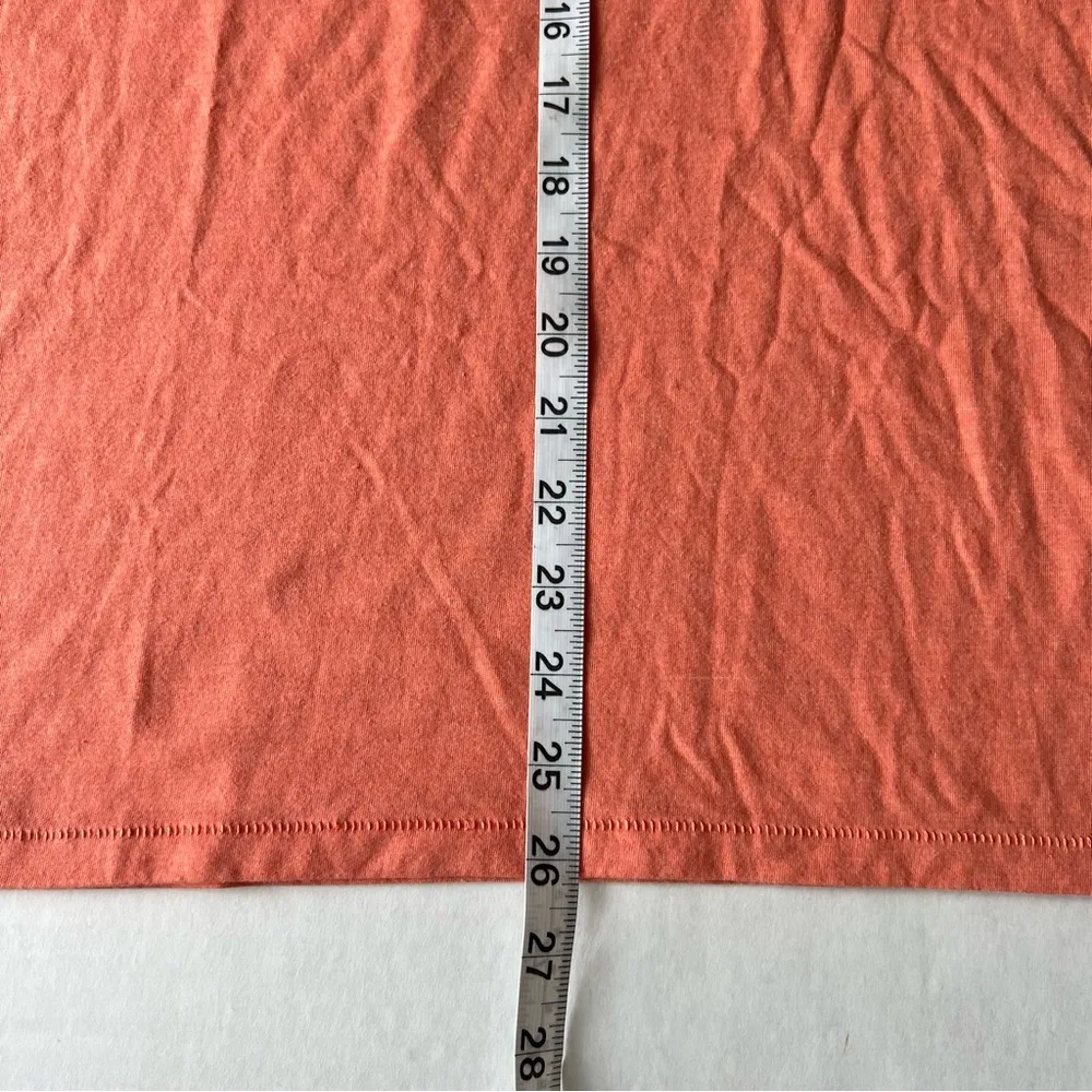 cool tee v neck “tropic like it’s hot” sun coral and yellow tee L - Image 12