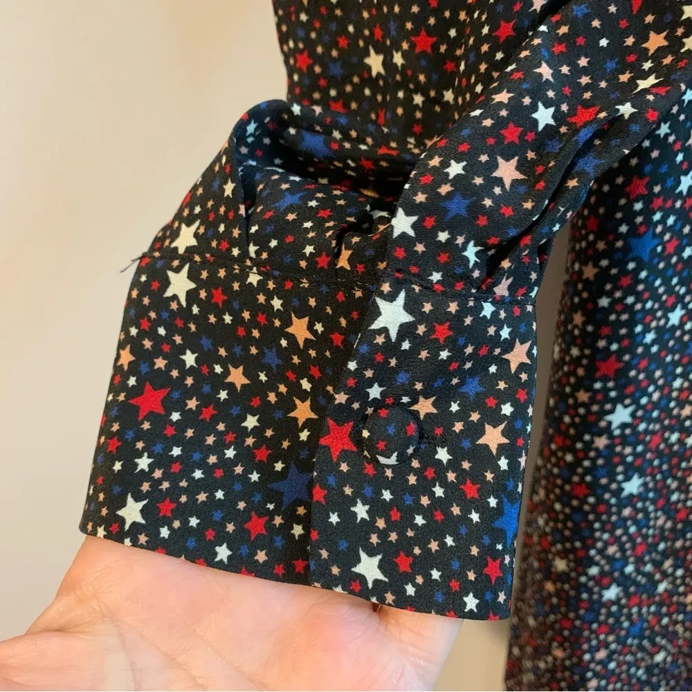 Madewell Silk Balsam Tie-Neck Dress in Starry Night Size Size 2 - Image 13