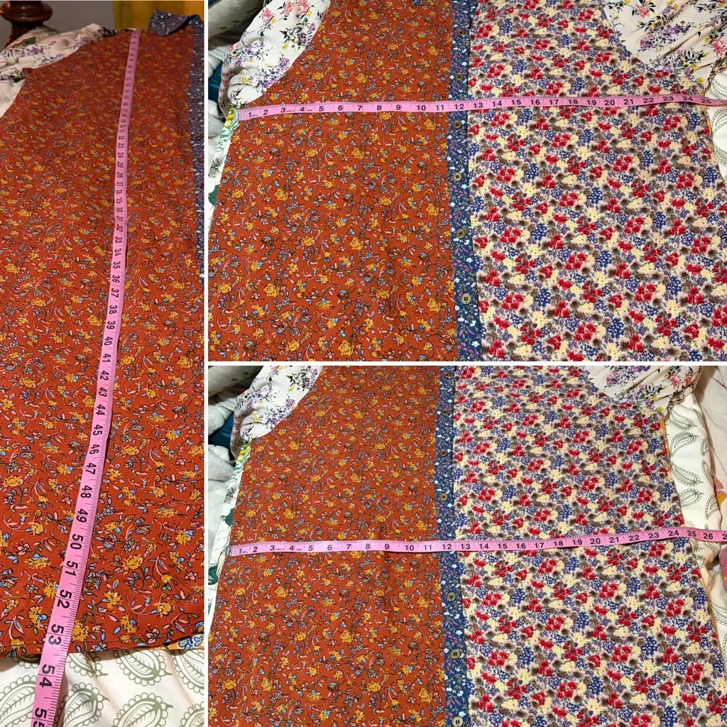 Natural Life Multicolor Patchwork Esme Floral Maxi Shirt Dress Kimono XL NWT - Image 11