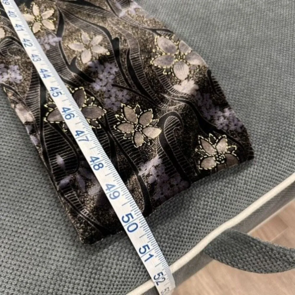 Stunning Vintage Black Velvet Embossed Scarf Floral Fairy ‎ Fairycore Whimsigoth - Image 3