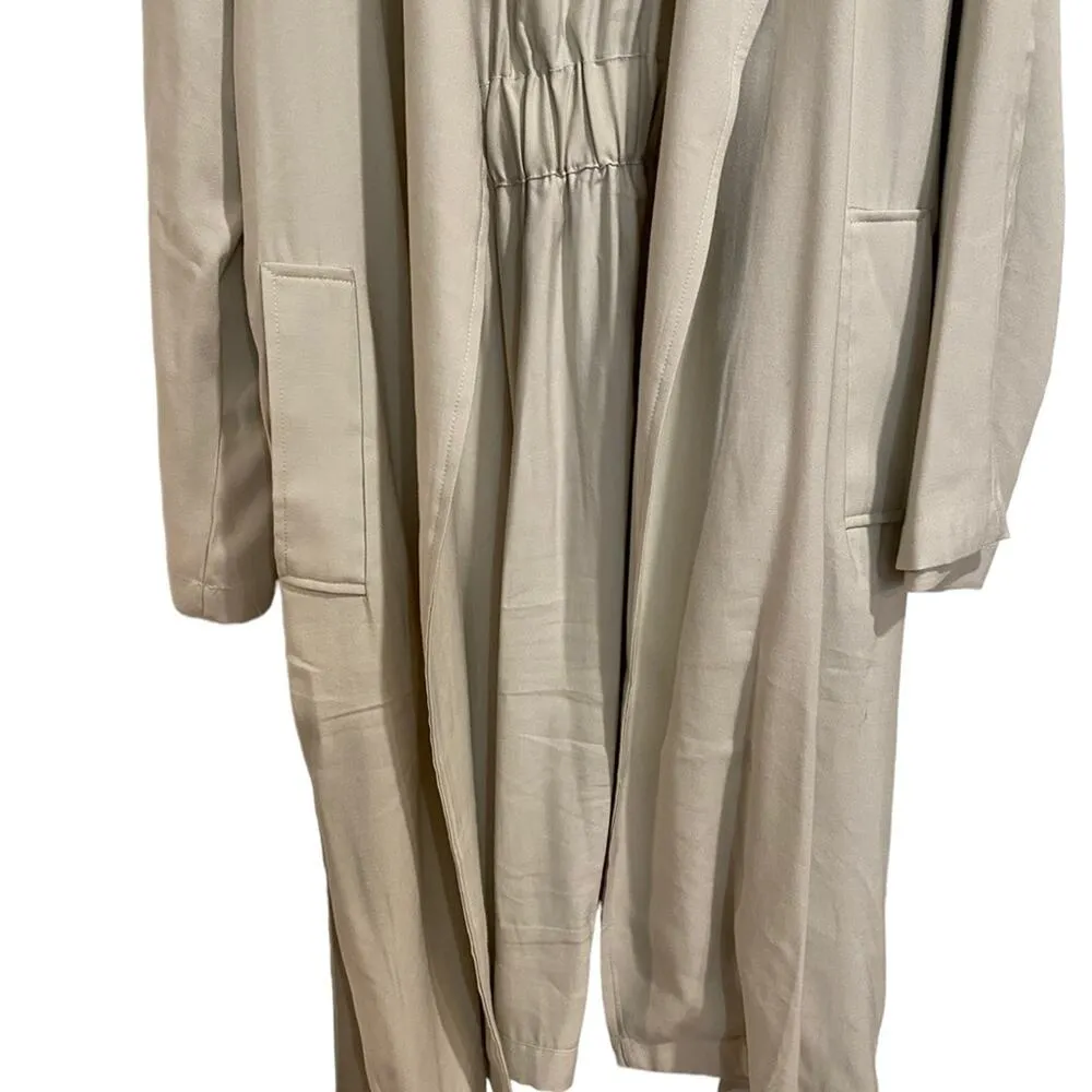Fore Khaki Belted Lightweight Trench Coat Sz M Tan Size M - Image 4