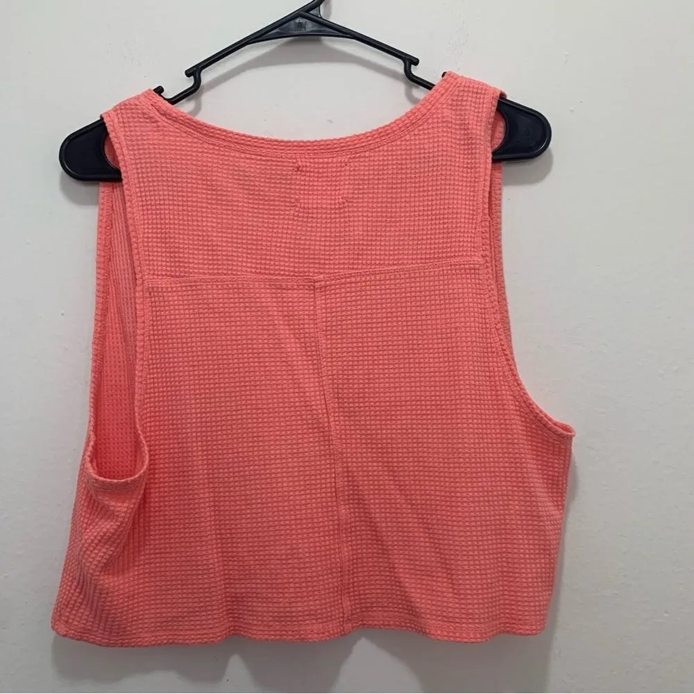 Offline by Aerie Pink Waffle Knit Sleeveless Top Size Medium - Image 3