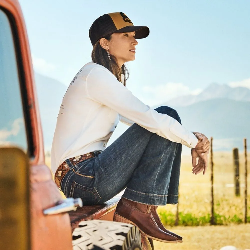 NEW STETSON 214 City Trouser Jeans Wide Leg Women's Size 14 Regular Western NWT - Image 2