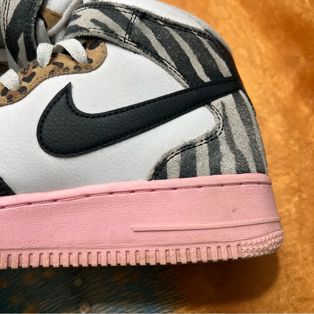 Nike Air Force 1 Mid Tunnel Walk Pink Animal Print Women’s Size 7.5 US - Image 7