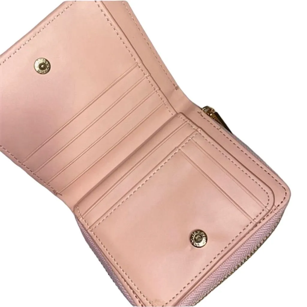 Charles & Keith Pink Crocodile Embossed Mini Zip-Around Wallet - Image 6