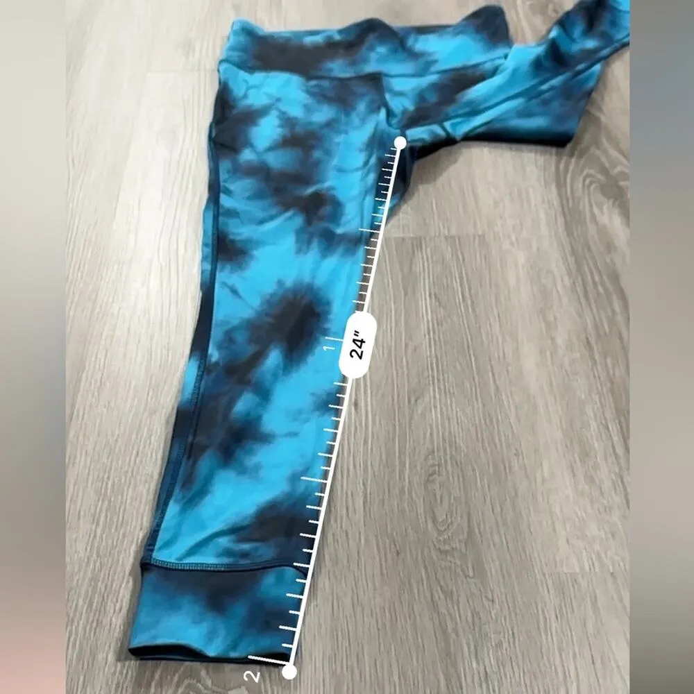Champion Blue & Black Tie Dye Print Mid Rise Sport Jogger Tight in Cloud Burst M - Image 11