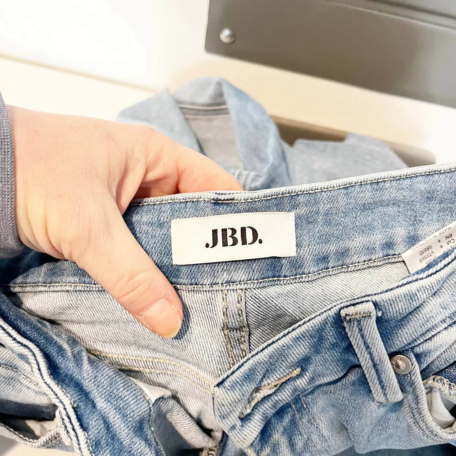 Just Black Denim High Rise Palazzo Wide Leg Jeans Light Wash Blue 28 - Image 3