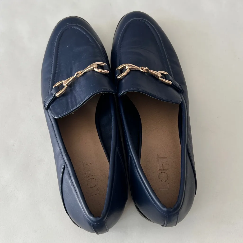 Loft Horsebit Loafers Navy Blue Size 8M - Image 4