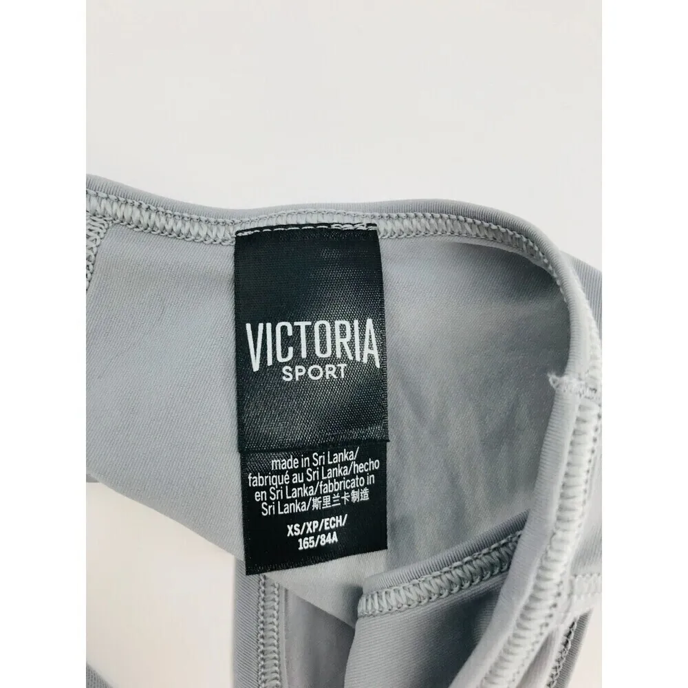 VS VICTORIA'S SECRET SPORT SIZE XSMALL GRAY OPEN TIE‎ BACK TANK TOP SHIRT - Image 2