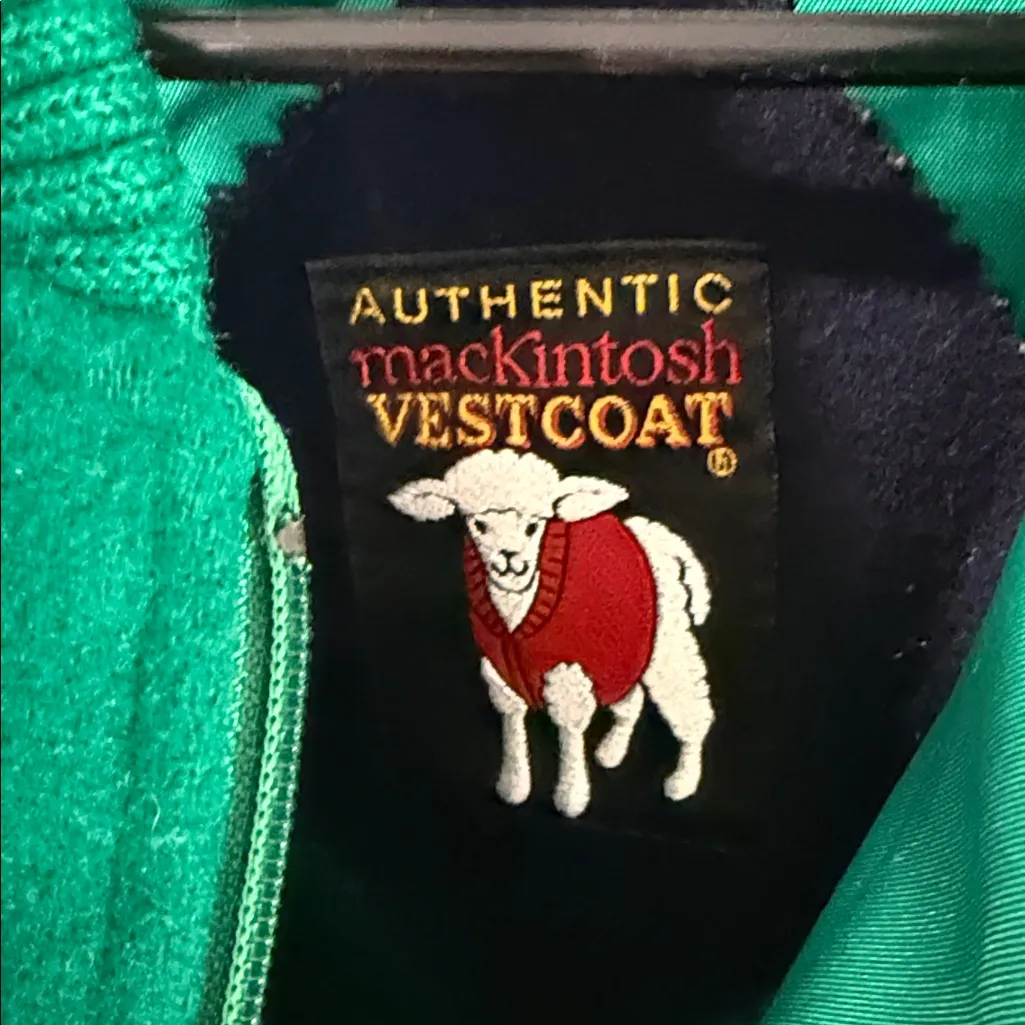 Authentic vintage Macintosh Vestcoat Wool Coat size 18/XL Blue - Image 6