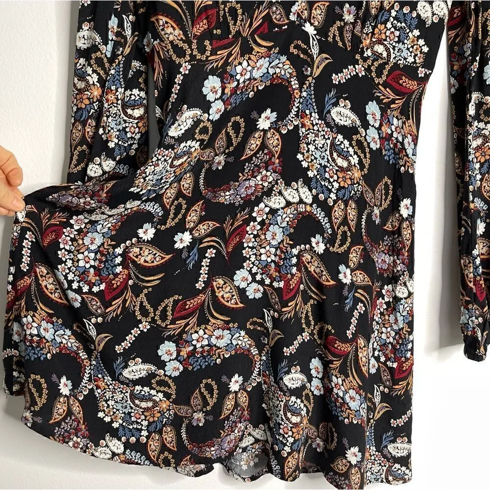 WAYF Malone Plunge Long Sleeve Mini Dress - Medium - Image 12