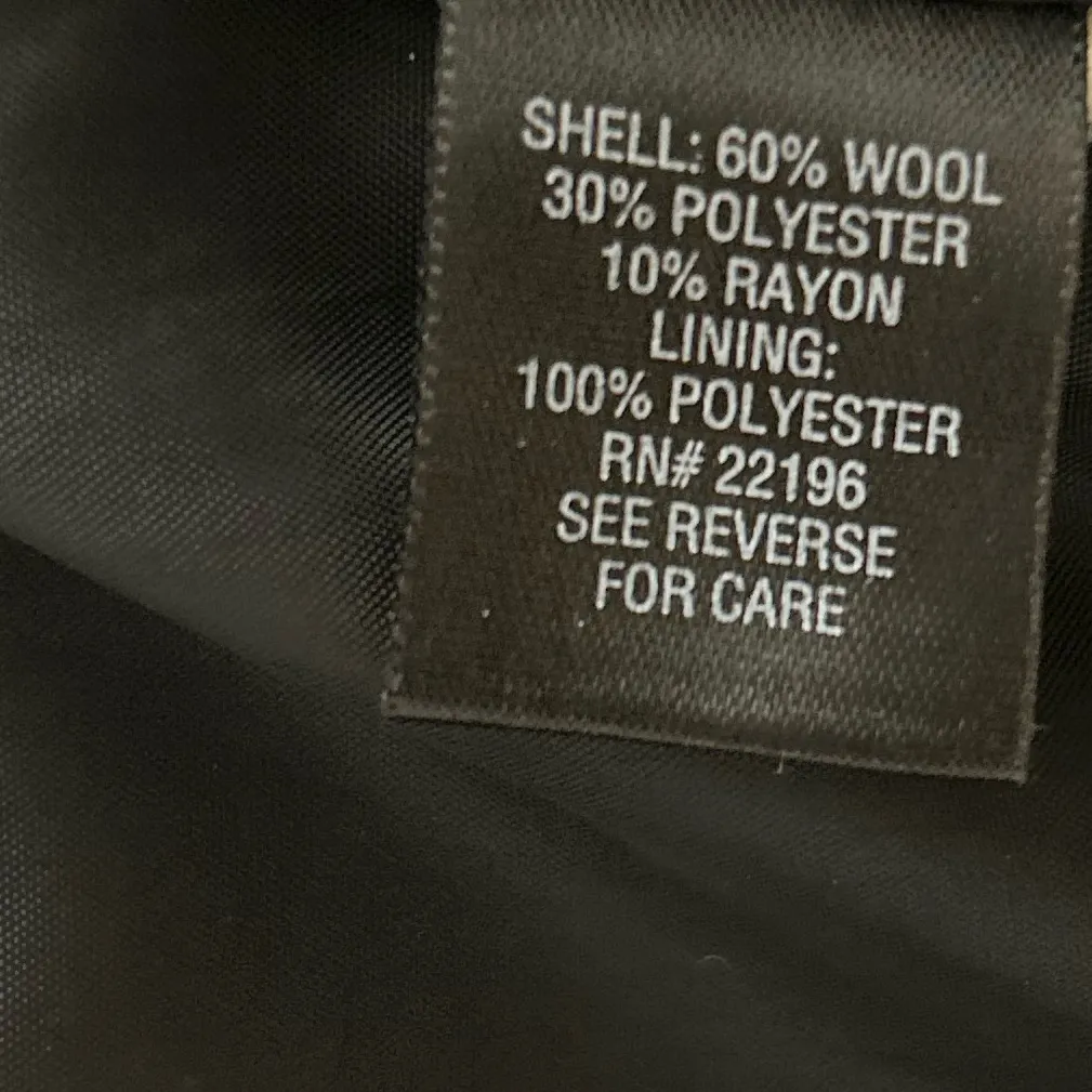 Jason Kole Black Pea Coat Size Large Gray Size M - Image 11