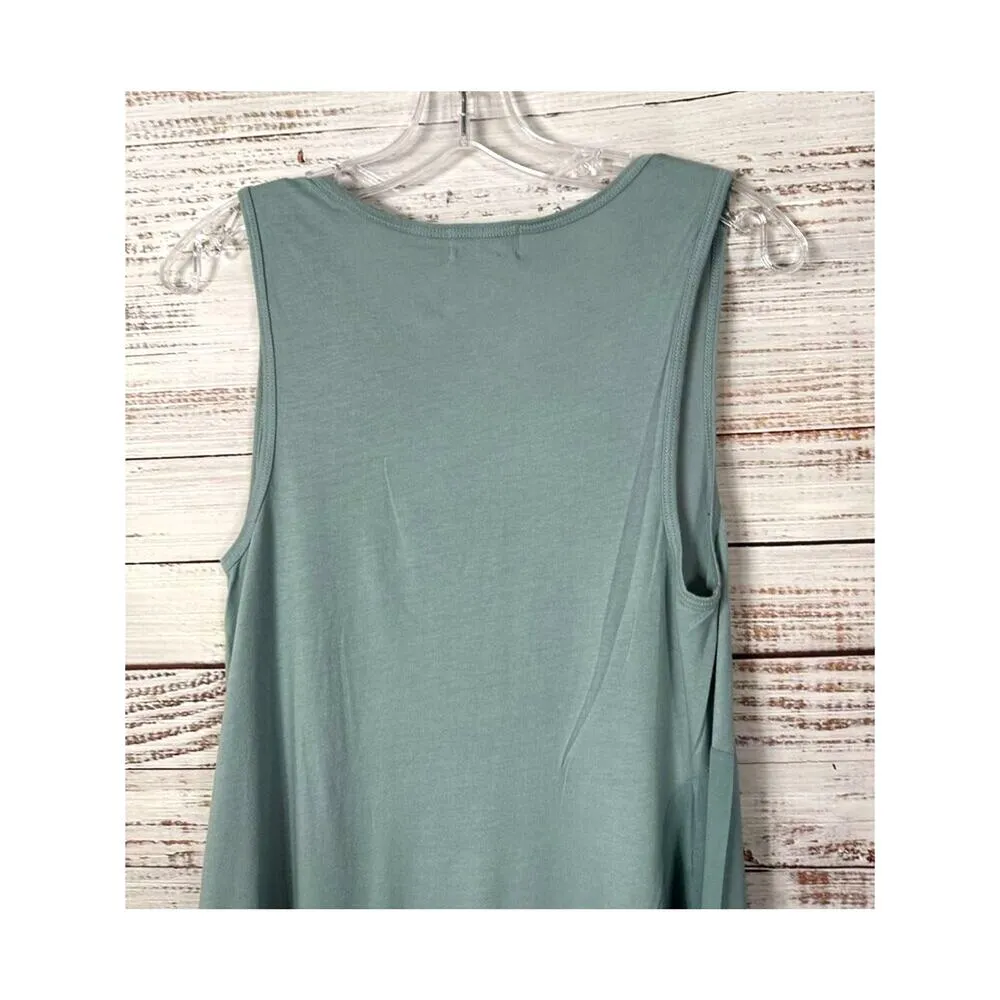 Anthropologie T. La Women's Sleeveless Flared Tunic Tank Dress Light Blue Small - Image 10