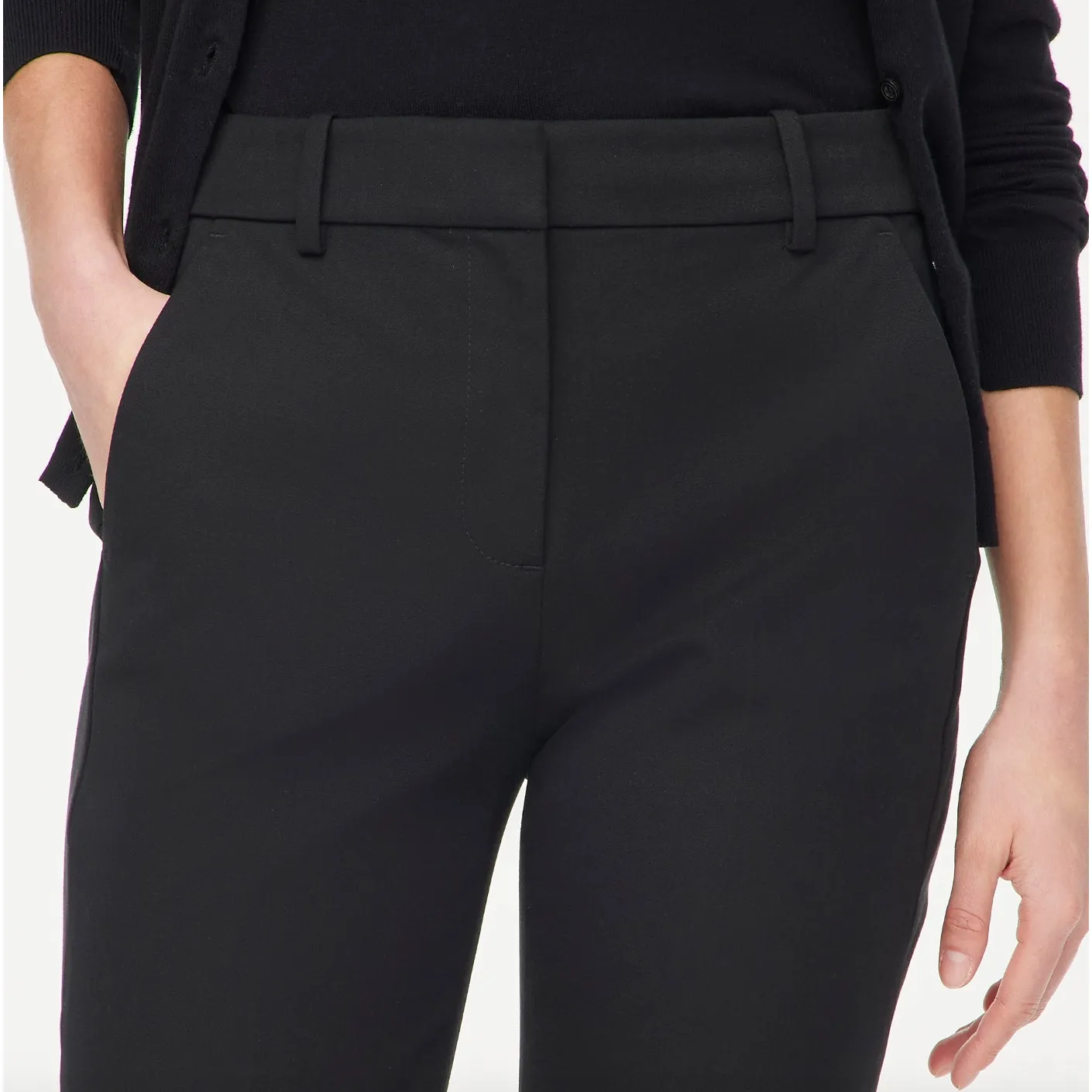 J.Crew Petite Slim Straight Leg Capri Pant Black Classic Cotton Blend US 0P NWT - Image 3