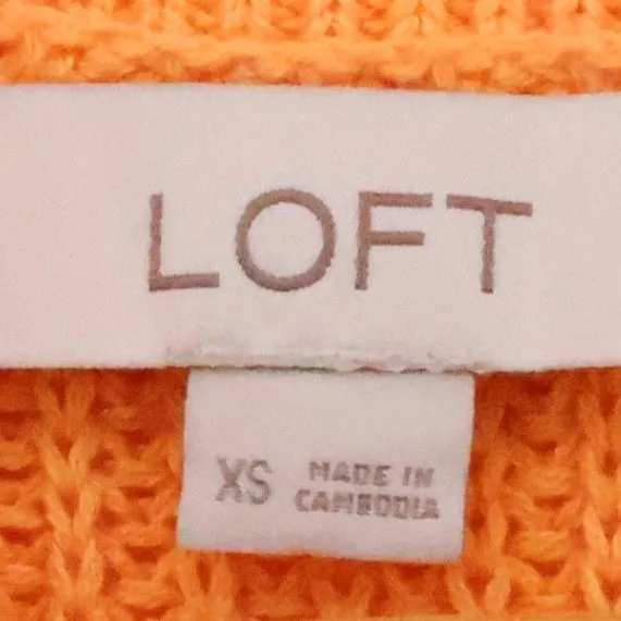 Loft Mock Neck Sleeveless Sweater Womens Euro Summer Orange Layering  Size XS - Image 4