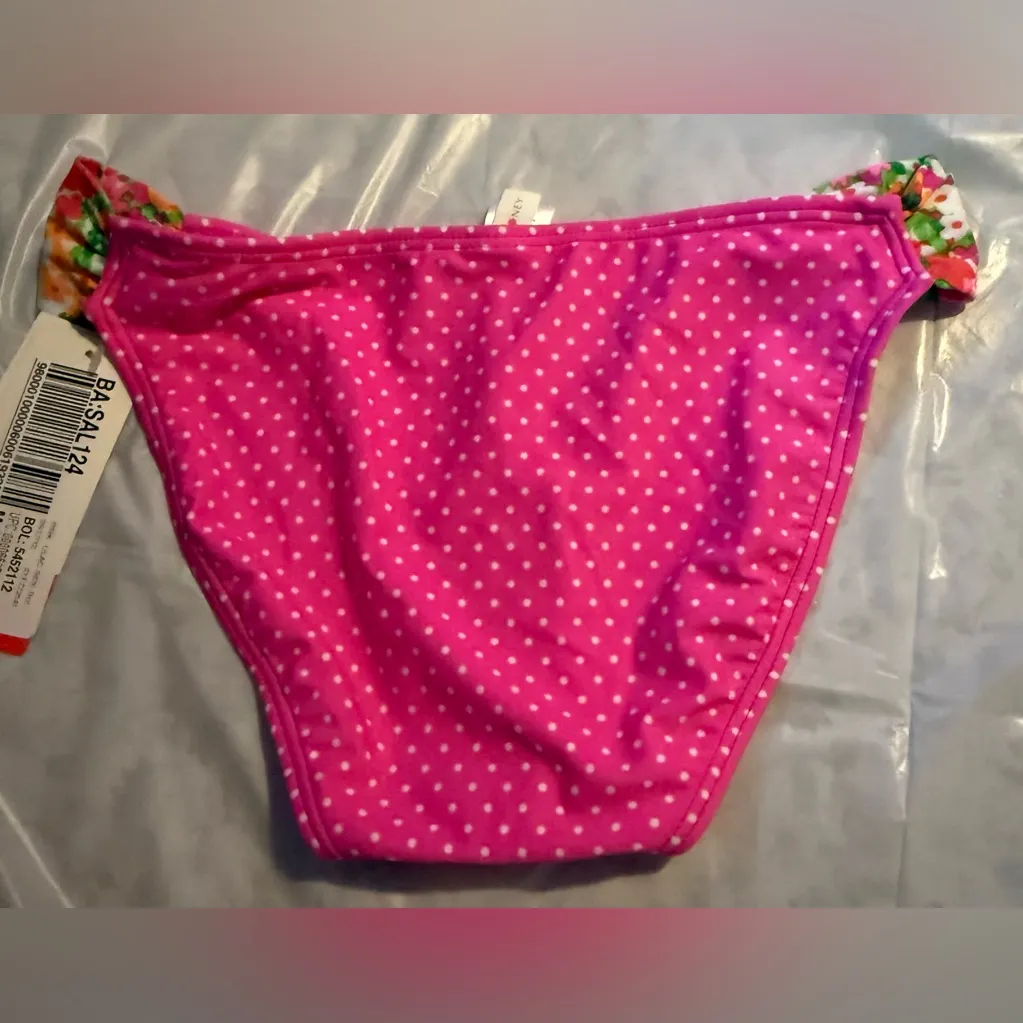 Women’s Medium Pink Polka Dot Hula Honey Swim Bikini Bottom NWT - Image 2