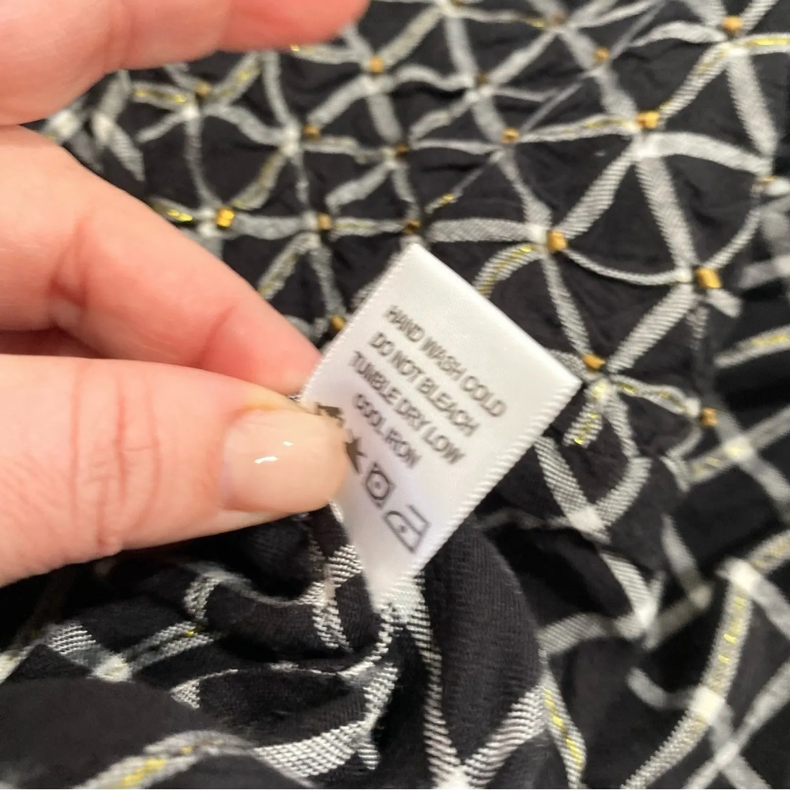 Tularosa Camille Wrap Top Black White Plaid Long Sleeve Blouse Sz XS - Image 5