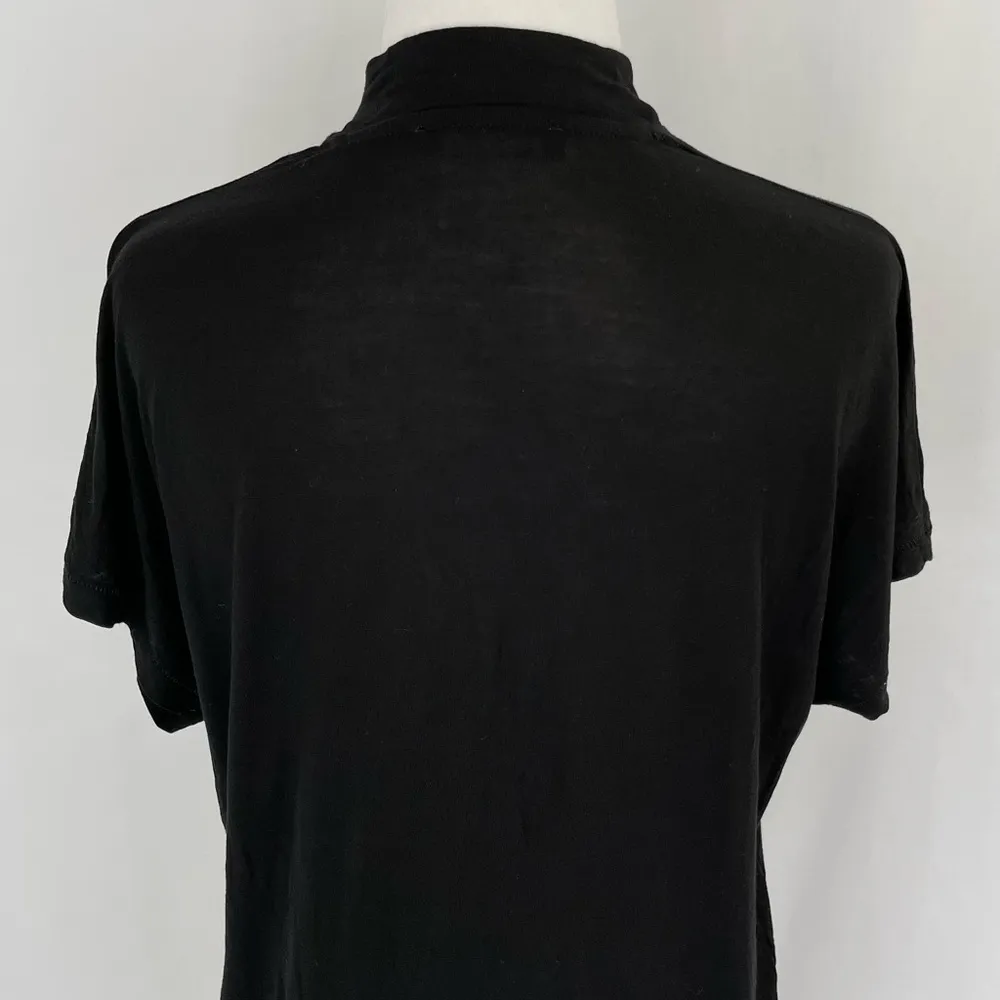 Mock Neck Dolman Short Sleeve Top Black Size Small - Image 10