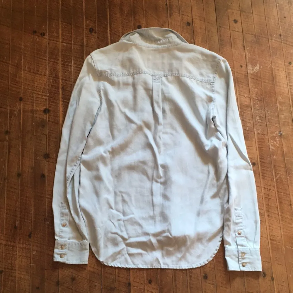 AEO xs boyfriend washed denim button down shirt - Image 3