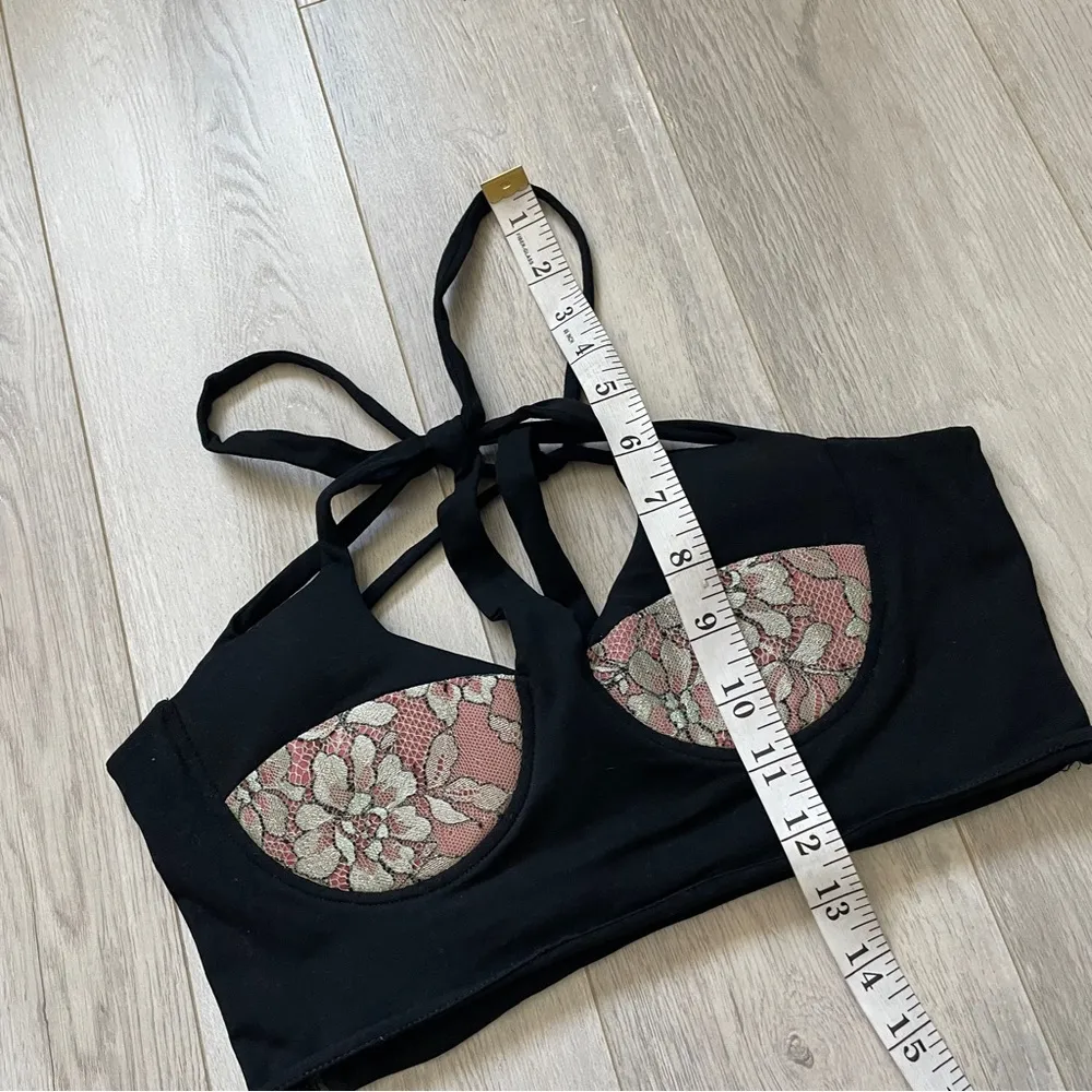 RuiRui Deng Top halter tube top floral womens Black (medium) avant garde edgy - Image 5