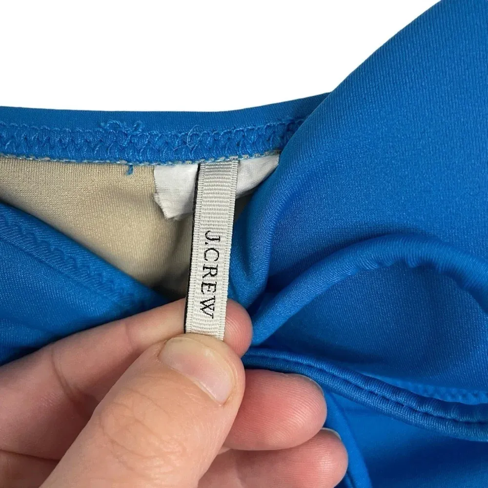 J. Crew Women’s Tie Front Plunge Seersucker One Piece in Blue Size 0 - Image 2