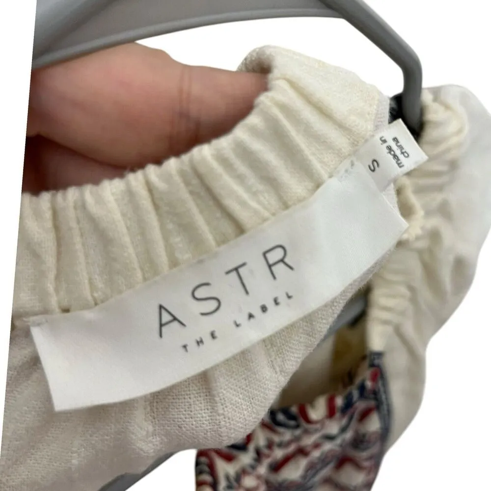 ASTR The Label Oye Como Va Embroidered Romper Cream Revolve Linen Cotton Size S - Image 9