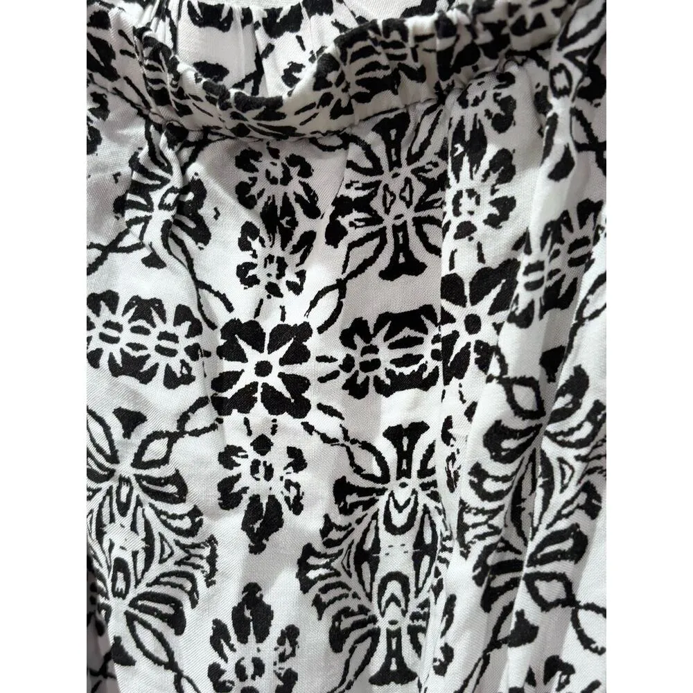 BEBOP Women’s Black & White Printed Off-The-Shoulder Romper SZ S - Image 6