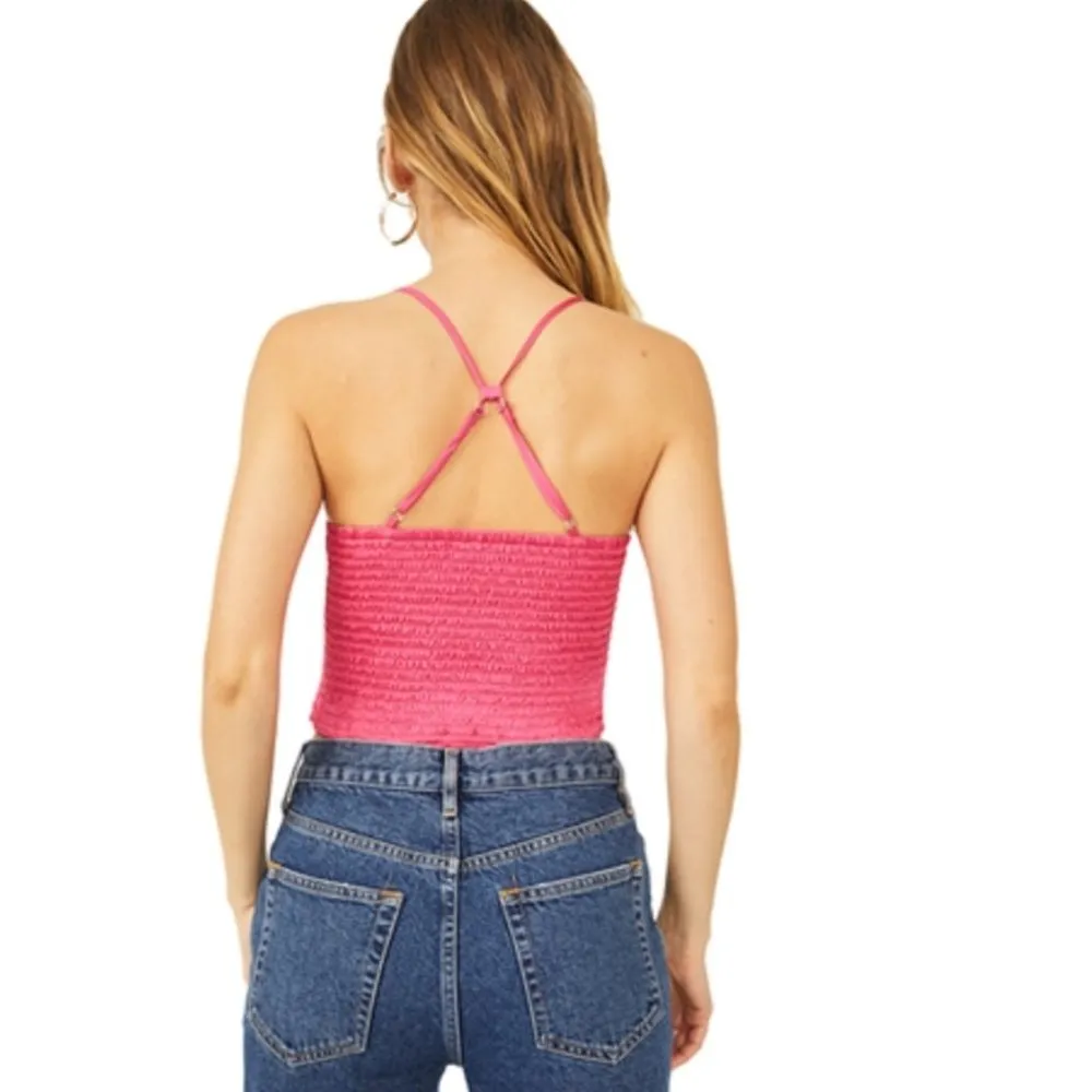 NWT Free People Right On Time Cami in Fuschia Small - Image 3