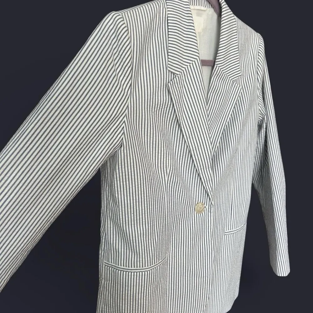 H&M Women’s Seersucker Blazer | Lightweight 100% Cotton | XS - Image 3