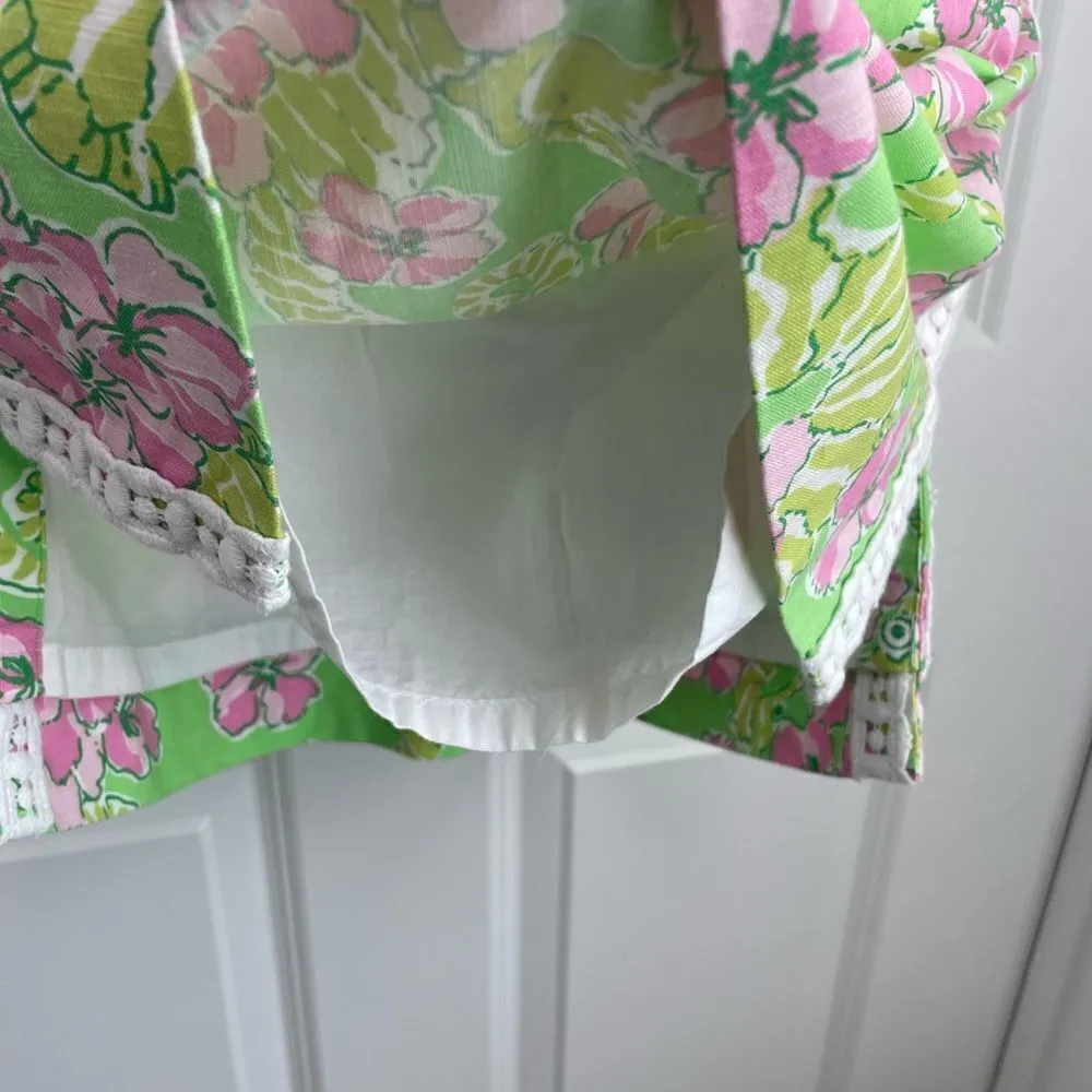 Lilly Pulitzer Vintage 1990s Crochet Seahorse Floral Mini Skirt - Image 10